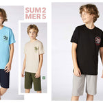Boys' Turkish cotton pajamas, blouse with shorts 3328