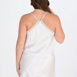 Ahu 2-Piece White-Pink Dressing Gown Set Bigsize 6210