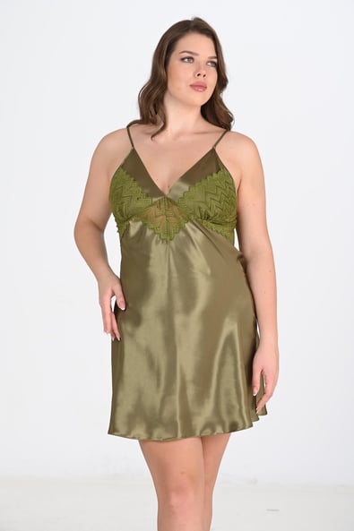 Primoda Plus Size Khaki Nightgown 2104