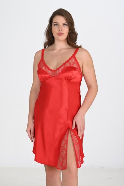 Primoda Plus Size Red Nightgown 2102