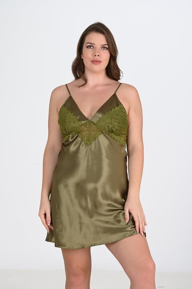 Primoda Plus Size Khaki Nightgown 2104