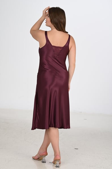 Ahu 2-Piece Plum Dressing Gown Set Bigsize 6223