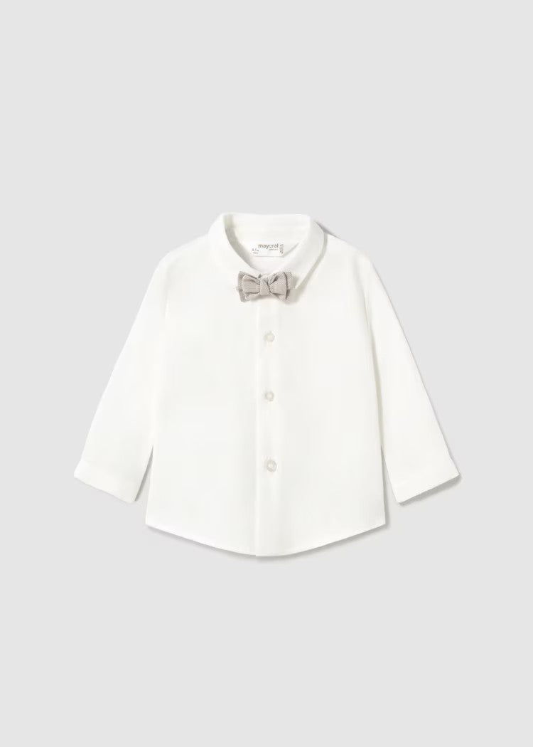 Long-sleeved shirt with bow tie for newborns Ref.  25-01102-027