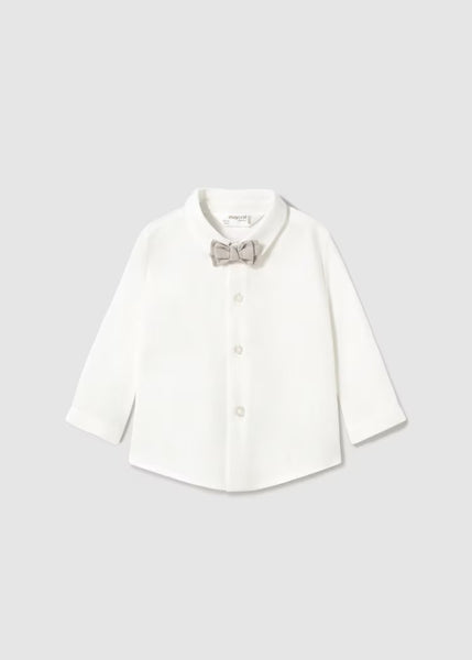 Long-sleeved shirt with bow tie for newborns Ref.  25-01102-027