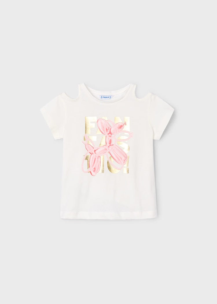 Girl's balloon slit t-shirt Ref.  25-03056-024