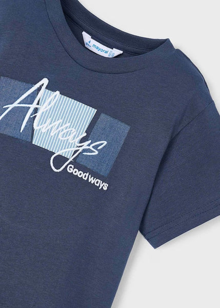 Children's appliqué text t-shirt Ref.  25-03025-094