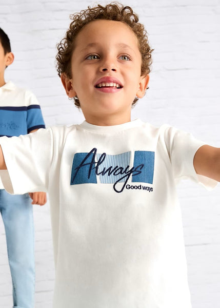 Children's appliqué text t-shirt Ref.  25-03025-094
