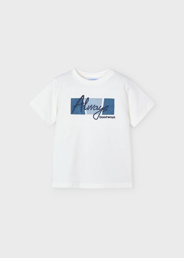 Children's appliqué text t-shirt Ref.  25-03025-094