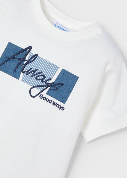 Children's appliqué text t-shirt Ref.  25-03025-094