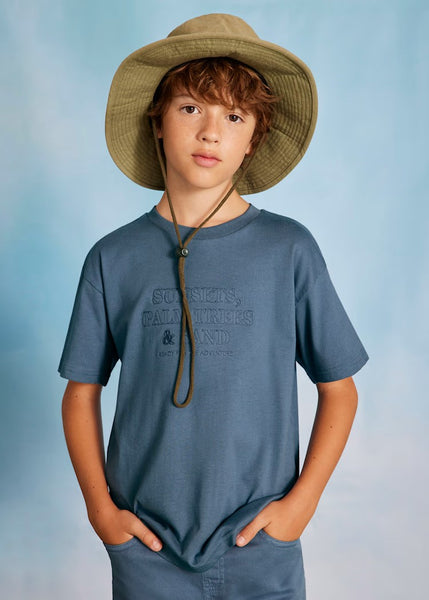 Boy's embroidered text t-shirt Ref.  25-06010-015