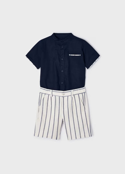 Boys' 2-piece striped linen set Ref.  24-03283-043