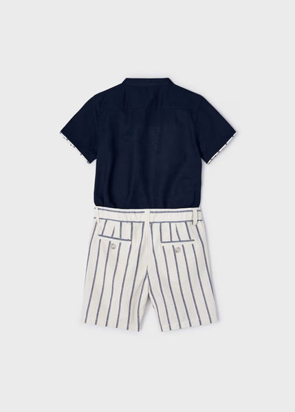 Boys' 2-piece striped linen set Ref.  24-03283-043