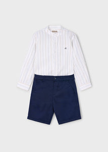 Boy's Bermuda shorts and Mao collar shirt set Ref.  25-03230-011