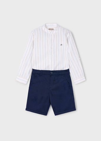 Boy's Bermuda shorts and Mao collar shirt set Ref.  25-03230-011