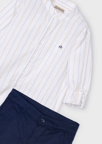 Boy's Bermuda shorts and Mao collar shirt set Ref.  25-03230-011
