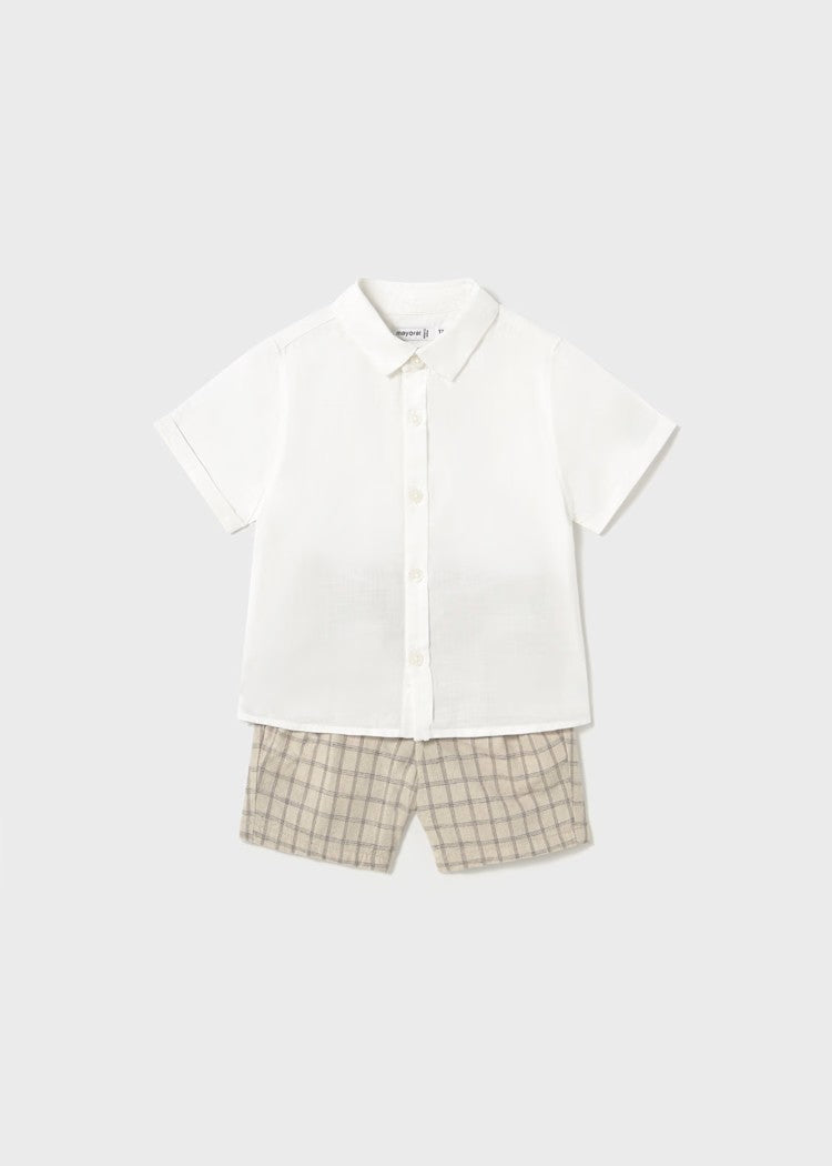 Baby Bermuda shorts and dress shirt set Ref.  25-01251-032