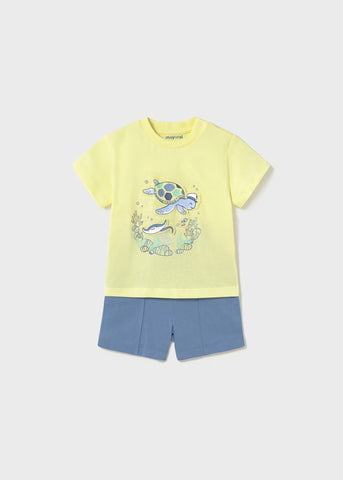 Navy blue baby Bermuda shorts and t-shirt set Ref.  25-01654-031