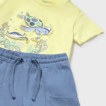Navy blue baby Bermuda shorts and t-shirt set Ref.  25-01654-031