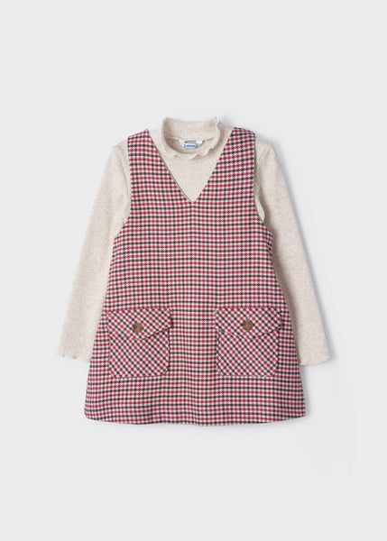 Girl's plaid dress set 4982-35