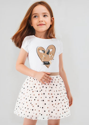 Girl's tulle skirt and t-shirt set Ref.  25-03946-050