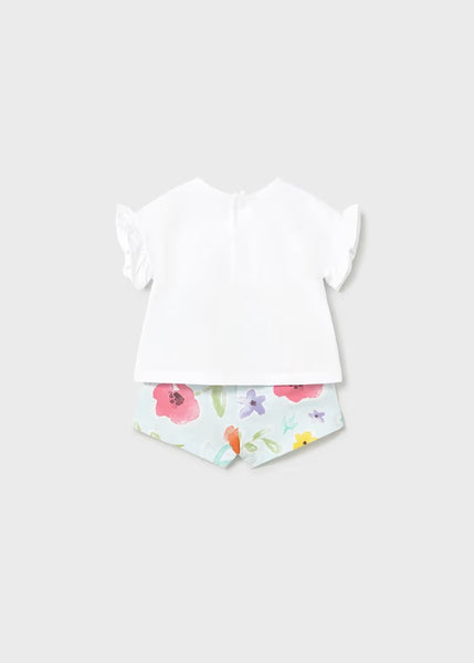 Conjunto pantalón corto estampado y camiseta recién nacida Ref. 26-1291-43