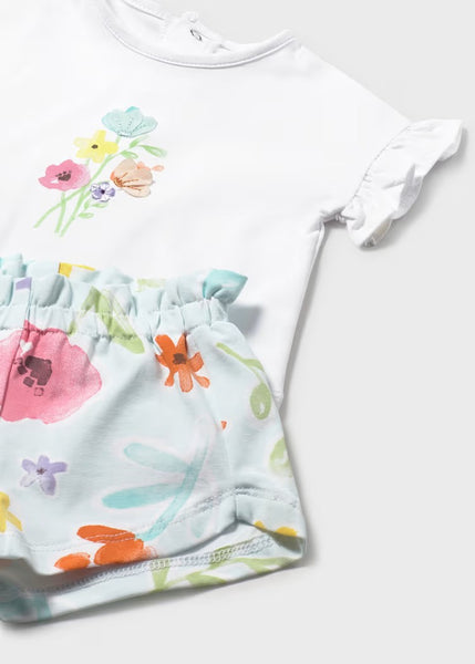 Conjunto pantalón corto estampado y camiseta recién nacida Ref. 26-1291-43