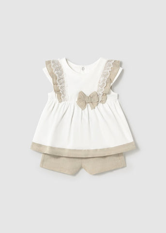 Baby linen shorts and blouse set Ref.  25-01236-010