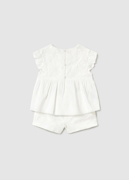 Baby shorts and embroidered tulle blouse set Ref.  25-01261-026