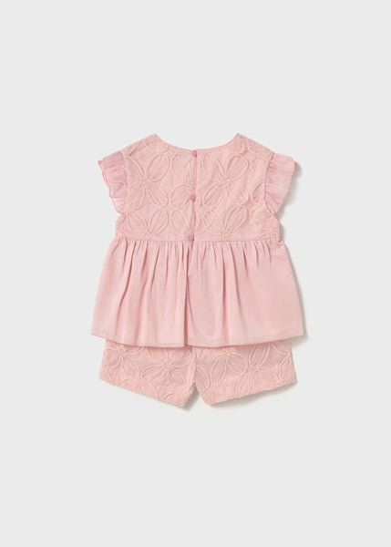 Baby shorts and embroidered tulle blouse set Ref.  25-01261-026