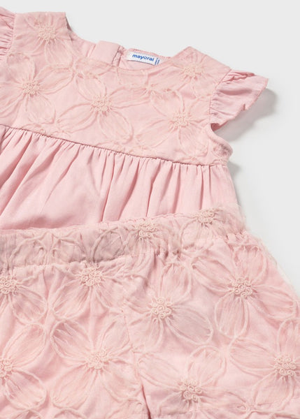 Baby shorts and embroidered tulle blouse set Ref.  25-01261-026