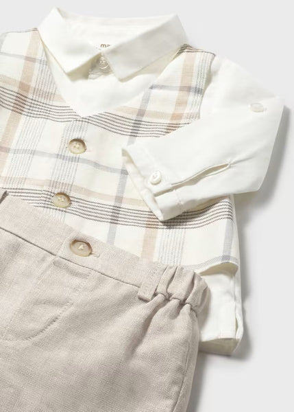 Conjunto pantalón corto y camisa con chaleco recién nacido Ref. 26-1269-23