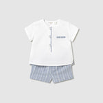 Newborn linen shorts and shirt set Ref.  25-01211-059