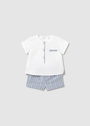 Newborn linen shorts and shirt set Ref.  25-01211-059