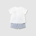 Newborn linen shorts and shirt set Ref.  25-01211-059