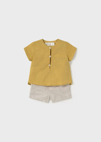 Newborn linen shorts and shirt set Ref.  25-01211-059