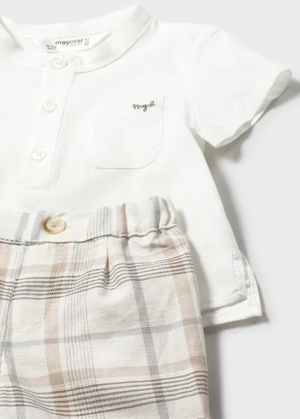 Conjunto pantalón corto y camisa recién nacido Ref. 26-1270-28