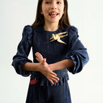 sparkly pleated knit trouser set for girls Ref.  15-5731-04
