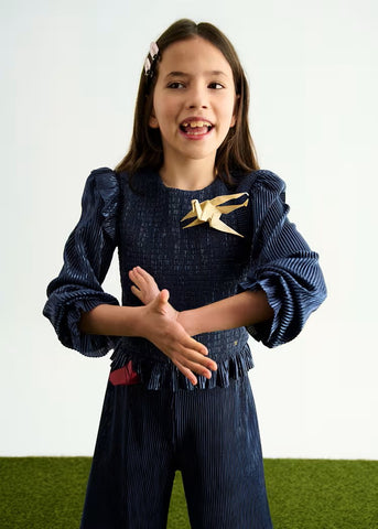 sparkly pleated knit trouser set for girls Ref.  15-5731-04