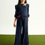 sparkly pleated knit trouser set for girls Ref.  15-5731-04