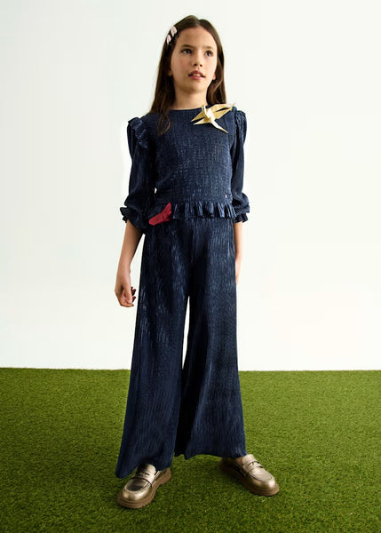 sparkly pleated knit trouser set for girls Ref.  15-5731-04