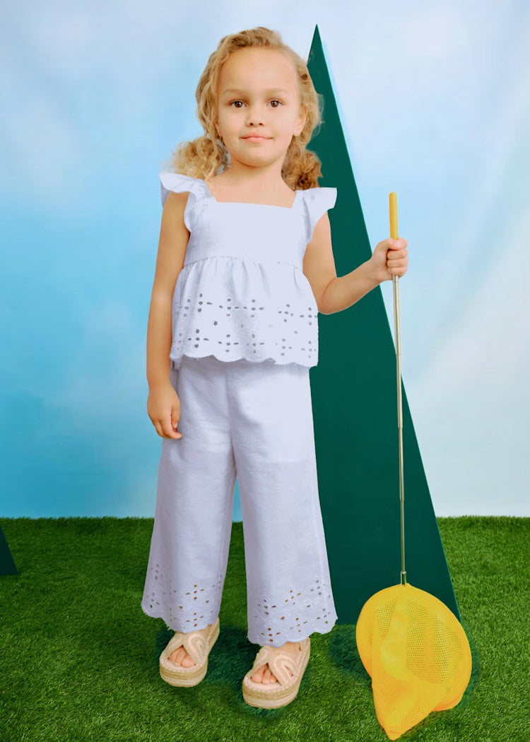 Girl's perforated top and pants set Ref.  25-03561-050