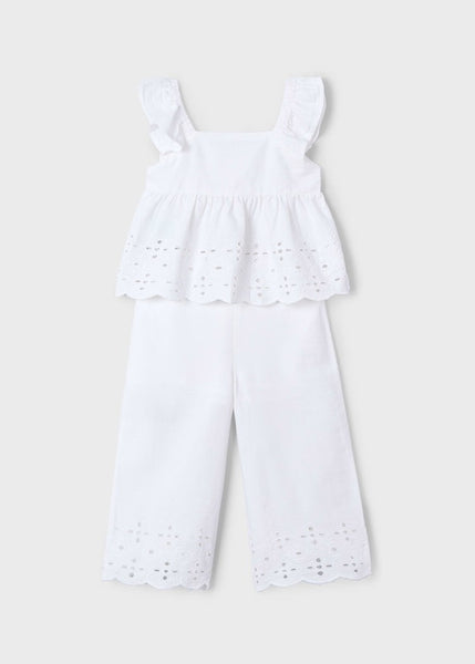Girl's perforated top and pants set Ref.  25-03561-050