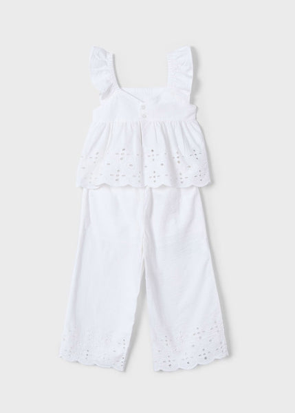 Girl's perforated top and pants set Ref.  25-03561-050