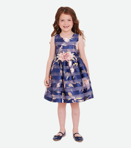 AVERY FLORAL STRIPE PARTY DRESS 11552