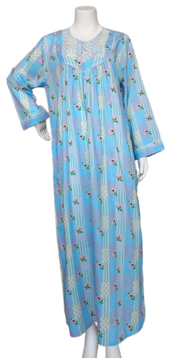 Women's long-sleeved cotton dress with zipper 25-28-B-3