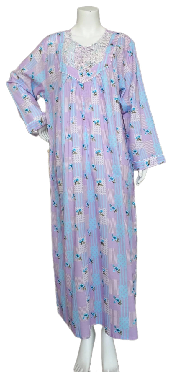 Women's long-sleeved cotton dress with zipper 25-28-B-2