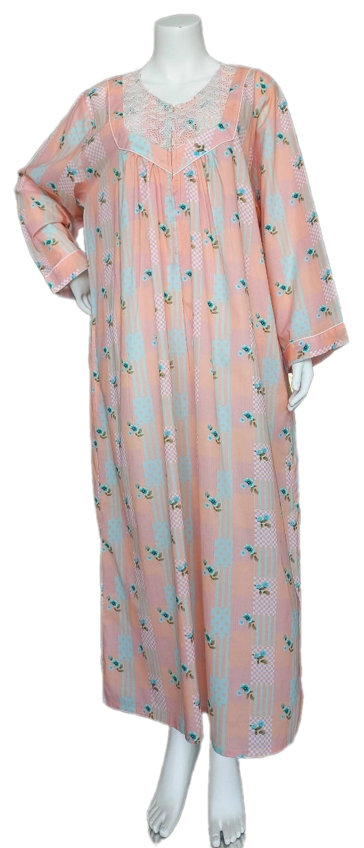 Women's long-sleeved cotton dress with zipper 25-28-B-1