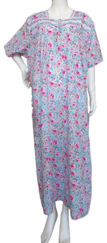 Women's long, short-sleeved cotton dress 25-36-A-2