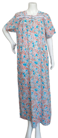 Women's long, short-sleeved cotton dress 25-36-A-1-