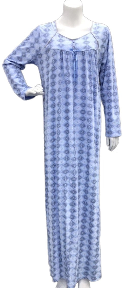 Women's long-sleeved cotton dress BLUE 1515